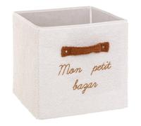 Atmosphera - Panier de Rangement Fluffy Blanc 29x29cm
