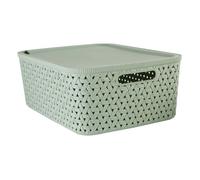 Atmosphera - Panier de rangement tressé avec couvercle TRESSY - Vert