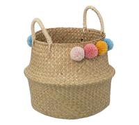 Atmosphera - Panier Enfant Pompons bulda d33cm Beige