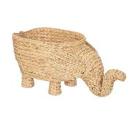 Atmosphera - Panier XL Elephant en Jacinthe d’Eau et métal H37cm