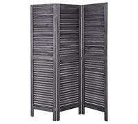 Atmosphera - Paravent Camila Gris 120 x 170 cm, 3 Panneaux en Bois Style Persienne - Séparateur de Pièce Bohème pour Salon, Chambre