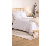 Atmosphera Parure de lit 240 x 220 cm en percale de coton blanche