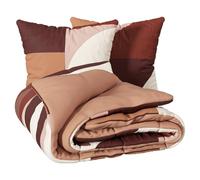Atmosphera - Parure de lit 3 pièces Tatia Percale de Coton Terracotta 260x240cm