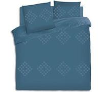 Atmosphera Parure de lit Vilma – Coton lavé tufté Bleu canard 260x240 cm
