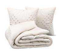 Atmosphera Parure de lit en coton percale ivoire - 240 x 220 cm