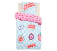 Atmosphera - Parure de lit Enfant Chacha 140x200 cm Bleu et Rose