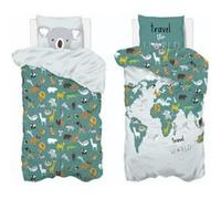 Atmosphera - Parure de lit enfant imprimée Carte du Monde - 140 x 200 cm