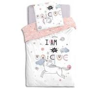 Atmosphera - Parure de lit enfant licorne - 100% coton 57 fils/cm² - 140 x 200 cm Blanc G