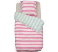 Atmosphera - Parure de lit enfant réversible à rayures - 100% coton 57 fils/cm² - 140 x 200 cm Blanc G