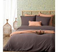 Parure double gaze de coton 240x220 gris Gris