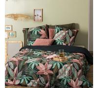 Atmosphera - Parure de lit imprimée Nikau - Coton - Vert - 240x220 cm