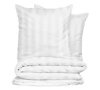 Atmosphera Parure de lit rayée blanche 240x220