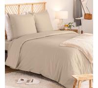 Atmosphera – Parure de lit Landiha Percale Beige lin 260 x 240 cm