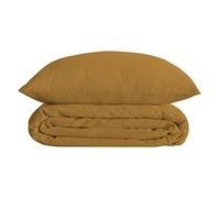 Atmosphera Parure de lit Percale Jaune ocre 260x240 cm