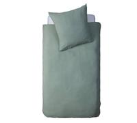 Parure de lit 140x200cm gaze de coton vert - Atmosphera createur d'interieur