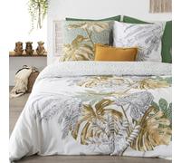 Atmosphera - Parure de lit Monstera en Coton 240x220 cm