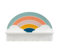 Atmosphera - Patère étagère Enfant soel Motif Arc-en-Ciel 4 Crochets