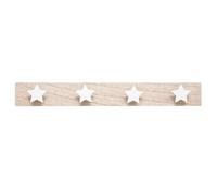 Atmosphera - Patère Murale Enfant Étoiles, Bois et Blanc, 55 cm, 4 Crochets - Porte-Manteau pour Chambre, Salle de Jeux