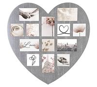 Atmosphera - Pêle - mêle Coeur - bois et verre - 13 photos - Gris