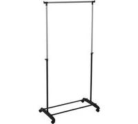 Atmosphera - Penderie portant à vêtements réglable sur roulette - H. 160 cm - Gris et Noir Noir G