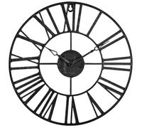 Atmosphera - Pendule en métal Vintage - Diam. 36 cm - Noir
