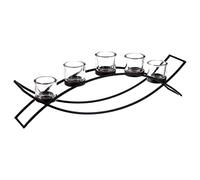 Atmosphera – Photophore sur pied Vague 54 cm – métal, 5 bougies – Noir