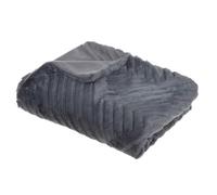 Atmosphera - Plaid 3D Géo Fausse Fourrure - Gris 120x160 cm