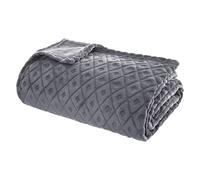 Atmosphera - Plaid 3D Losange en Flanelle - Gris 180x230 cm