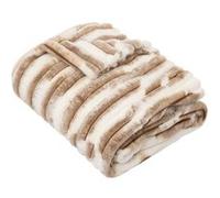 Atmosphera - Plaid Avoriaz imitation fourrure - 130 x 180 cm - Marron et blanc - Avoriaz G