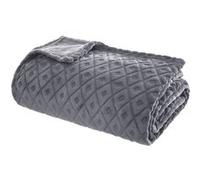 Atmosphera - Plaid en flanelle détails losanges en 3D - 230x180 cm - Gris - LOSAN Gris G