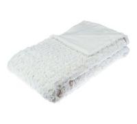 Atmosphera Plaid imitation fourrure bouclée polyester 230x180 cm - Blanc ivoire Blanc, Ecru G