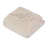 Atmosphera Plaid fausse fourrure jacquard "Arka" ivoire - 160 x 120 cm