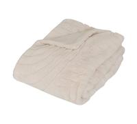 Atmosphera - Plaid Fausse Fourrure Jacquard arka Ivoire 230x180cm