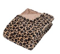 Atmosphera Plaid fausse fourrure motif léopard - 120 x 160 cm