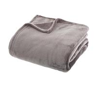 Atmosphera – Grand plaid en flanelle uni 230x180 cm – Gris