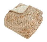 Plaid Sherpa en Flanelle "Lyno" 130x170cm Beige