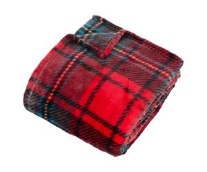 Atmosphera - Plaid Flanelle imprimé Brody Rouge 170x130cm