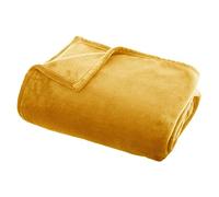 Plaid Doux Uni "Flanel" 125x150cm Ocre