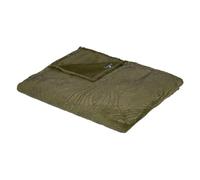 Atmosphera - Plaid - Flanelle - Kaki et doré - 180x230 cm