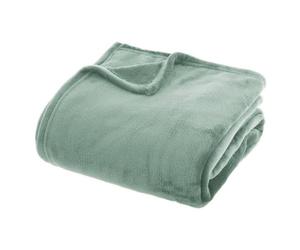 Atmosphera - Plaid Flanelle ollis Vert céladon 230x180cm