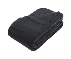 Atmosphera - Plaid Kiesa 230x180cm - Gris Anthracite