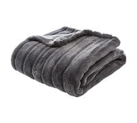 Atmosphera - Plaid Manoir Fausse Fourrure - Gris foncé 120x160 cm