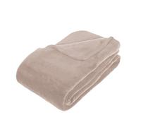 Atmosphera Plaid microfibre beige lin - 130 x 180 cm