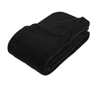 Plaid grand modèle microfibre 180x230 cm noir Noir G