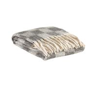 Atmosphera Plaid recyclé motif échiqué - Isabel - Ardoise - 130 x 160 cm