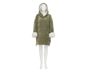 Atmosphera - Plaid Sweatshirt Capuche Flanelle caleen Vert Taille Unique