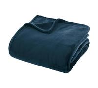 Atmosphera - Grand Plaid en flanelle uni - 230x180 - Bleu Bleu G