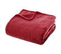 Atmosphera - Plaid uni en Flanelle - Rouge 180x230 cm