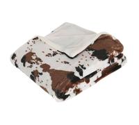 Atmosphera - Plaid Vache - 130 x 160 cm - Blanc et marron