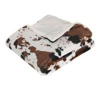 Atmosphera - Plaid Vache - 130 x 160 cm - Blanc et marron Blanc